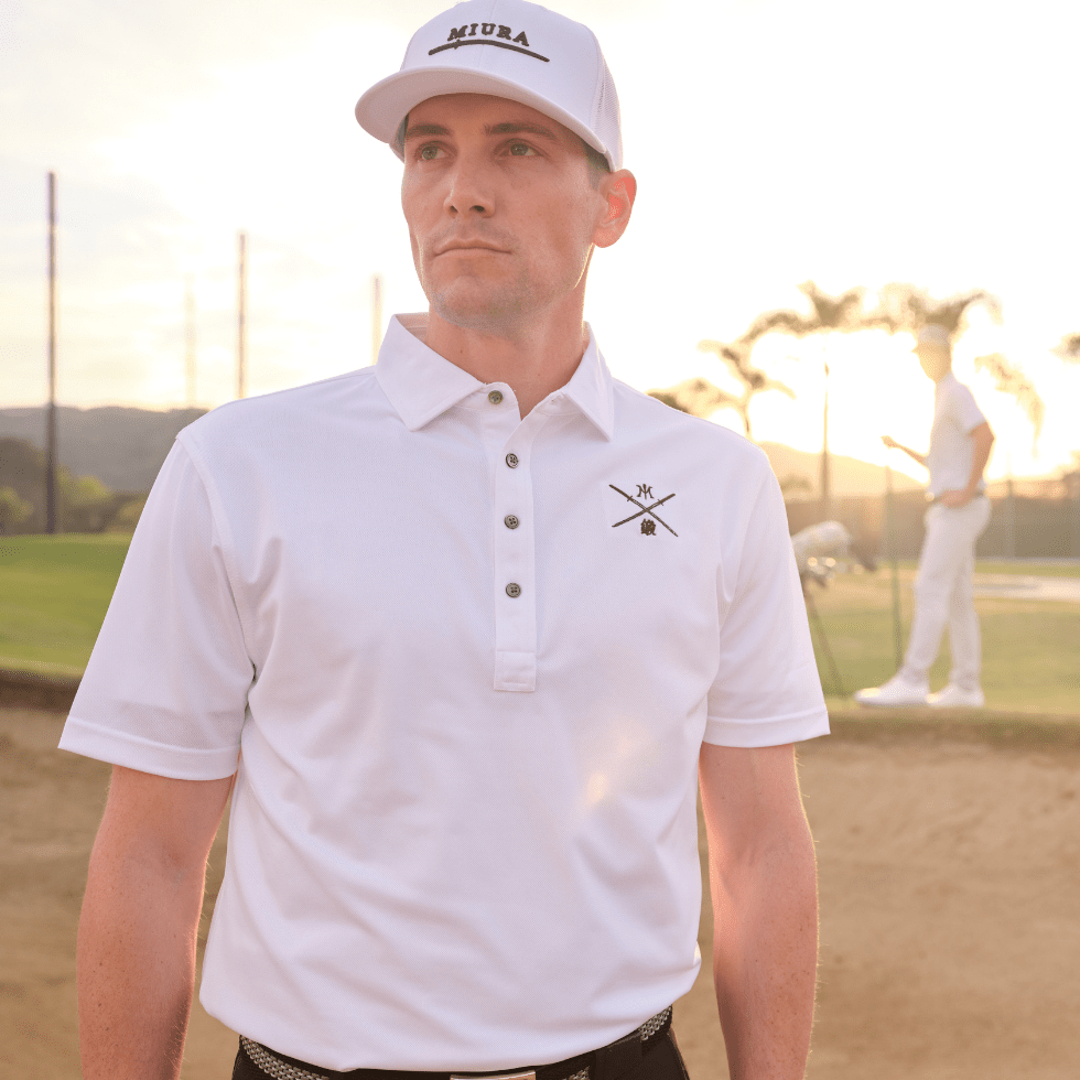 White sales golf shirt
